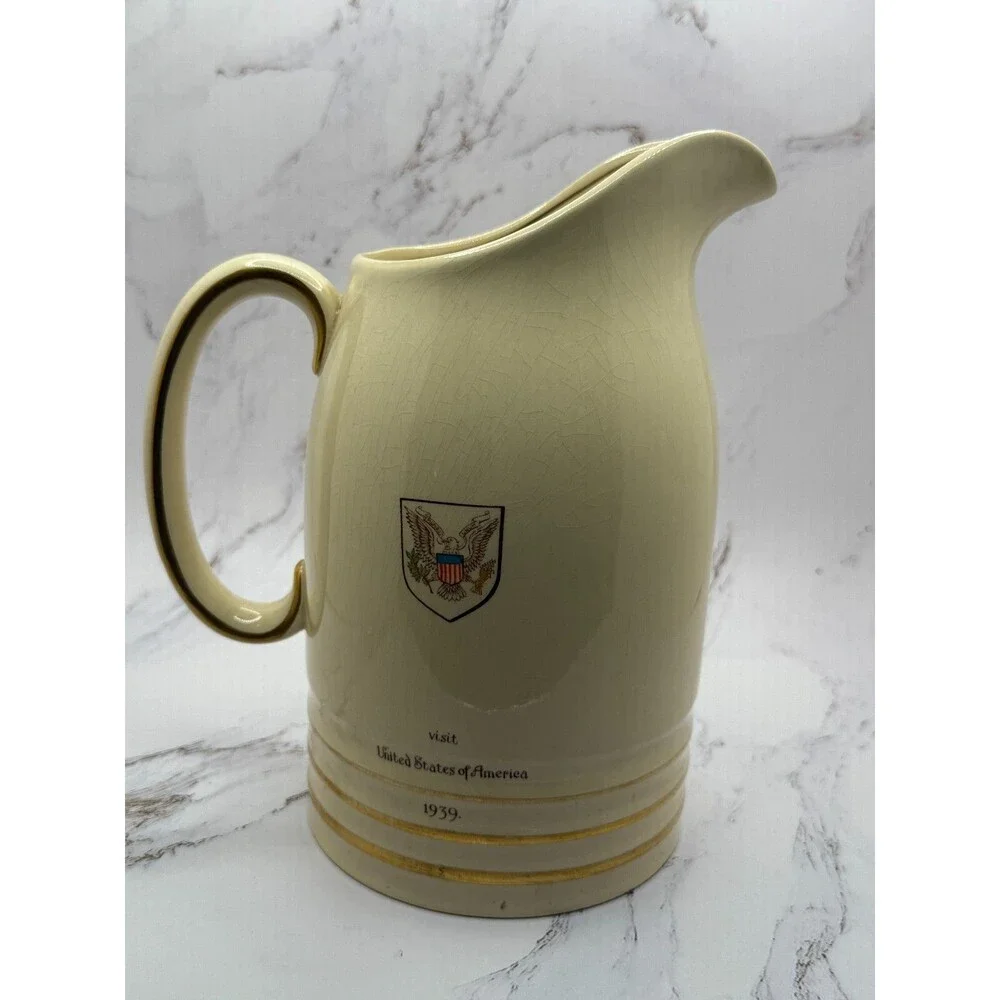 Gray’s Pottery 1L‎ Beer Pitcher Jug – 1939 George VI & Queen Elizabeth US Tour